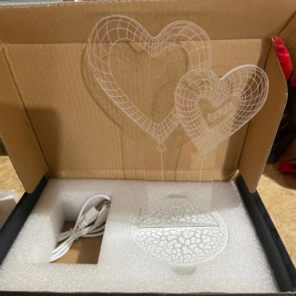Heart-Shaped LED Light Decor with Love Design